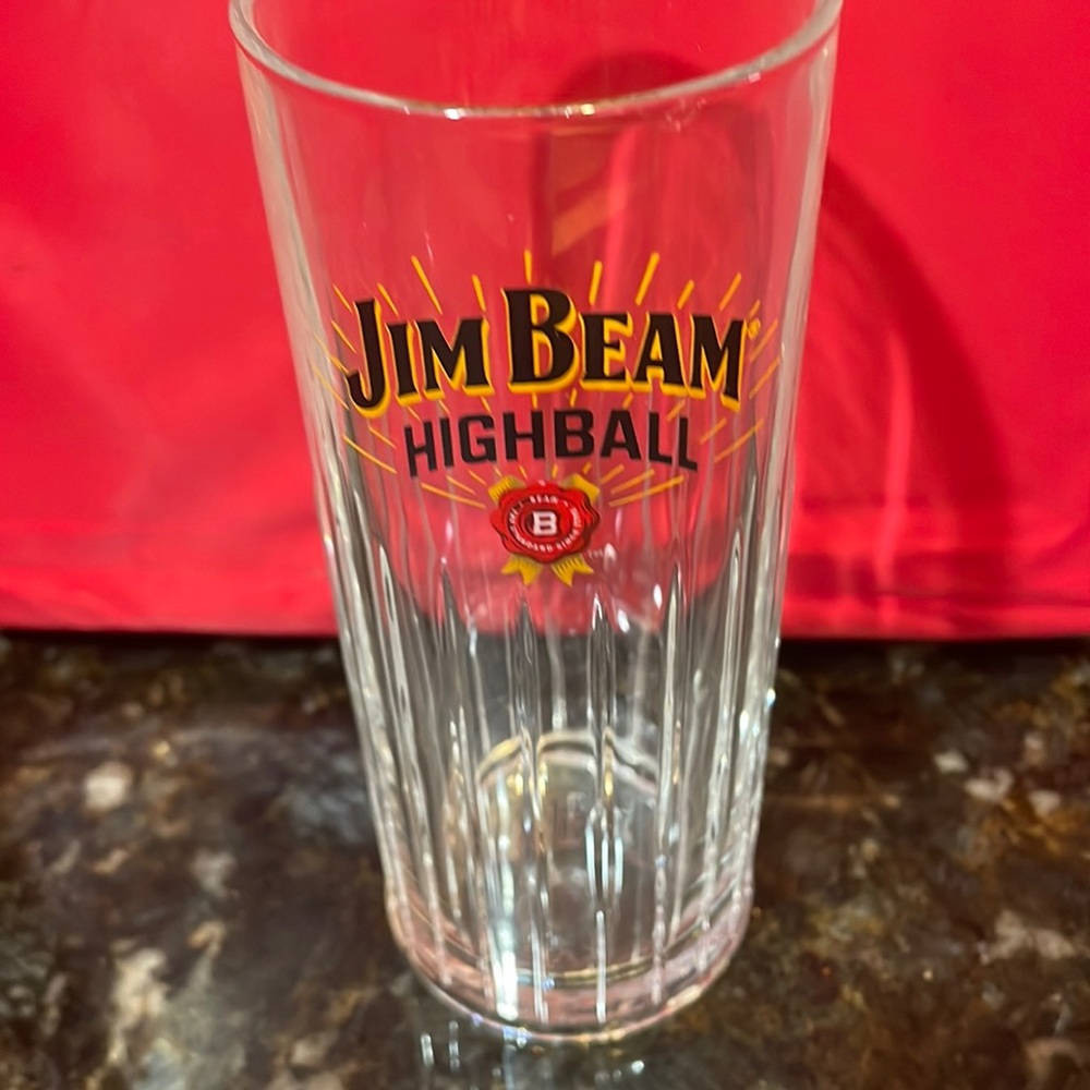 Jim Beam glass High Ball tall glass!